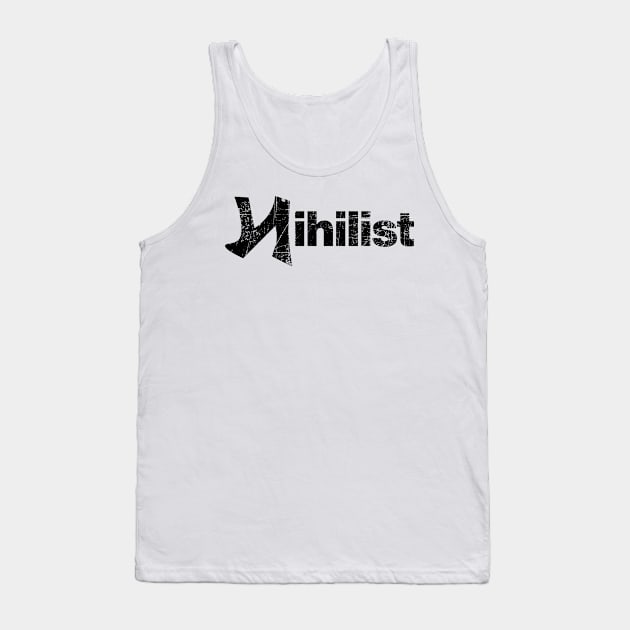 Nihilist Distressed Style Symbol Design Tank Top by darklordpug